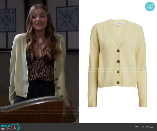 Roya Cashmere Cardigan by Intermix worn by Alice Caroline Horton (Lindsay Arnold) on Days of our Lives