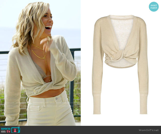 Jacquemus Le Gilet Noue Twisted Linen Blend Crop Cardigan worn by Kristin Cavallari on The Hills New Beginnings