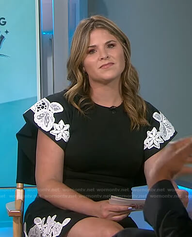 Jenna’s black floral lace detail dress on Today