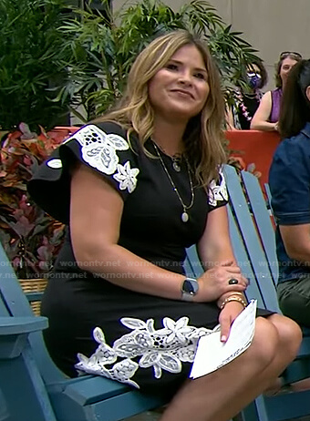 Jenna’s black floral lace detail dress on Today