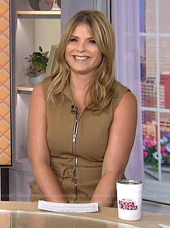 Jenna’s brown belted sleeveless dress on Today