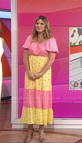 Jenna’s pink and yellow floral maxi dress on Today