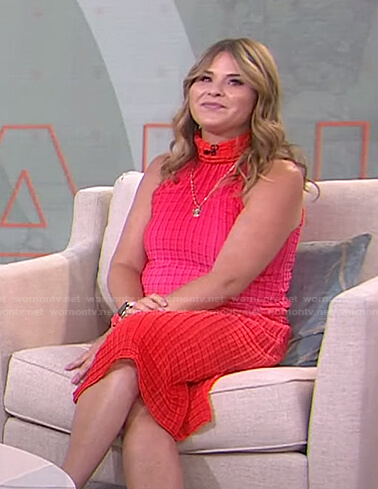 Jenna’s red ombre textured dress on Today