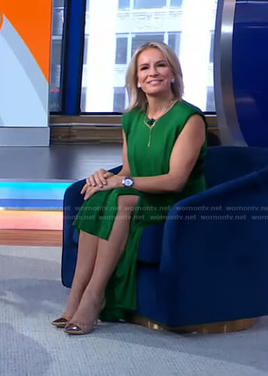 Jennifer’s green asymmetric dress on Good Morning America