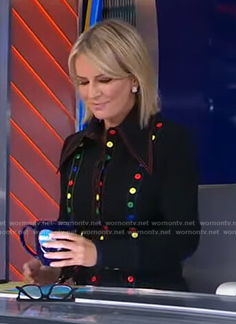 Jennifer’s black button-embellished shirt on Good Morning America