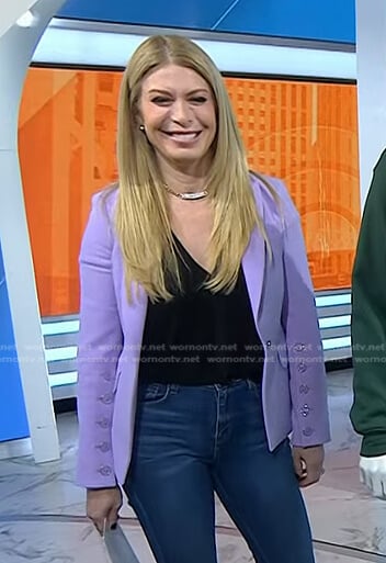 jill’s lilac button-sleeve blazer on Today