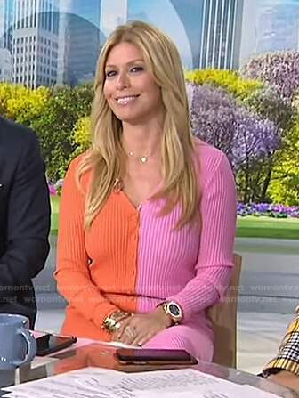 Jill’s orange and pink colorblock ribbed dress on Today