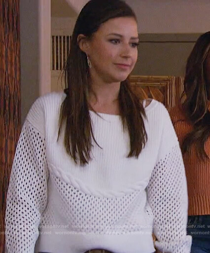 Katie's white eyelet knit sweater on The Bachelorette