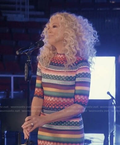 Kimberly Schlapman’s multicolor printed dress on Today