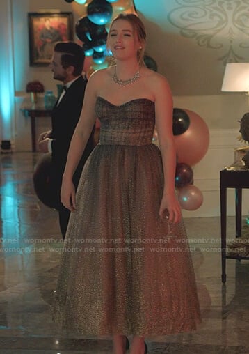 Kirby's strapless tulle dress on Dynasty