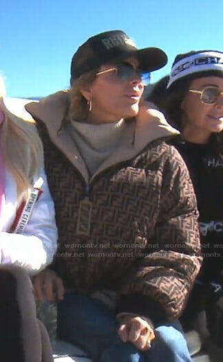 Lisa's Fendi logo print puffer jacket on The Real Housewives of Beverly Hills
