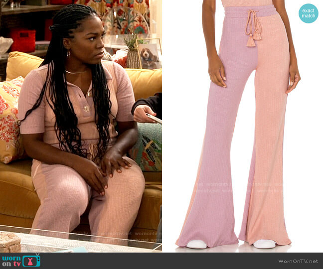 LoveShackFancy Flores Pant worn by Harper (Laci Mosley) on iCarly