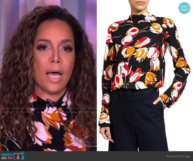 Tulip-Print Mock-Neck Shirt by Marni worn by Sunny Hostin on The View