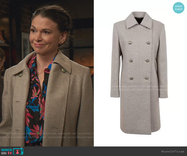 Melange Wool Coat by Givenchy worn by Liza Miller (Sutton Foster) on Younger