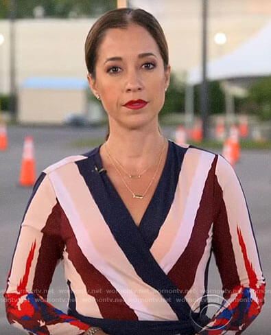Mireya Villarreal’s striped wrap dress on CBS This Morning