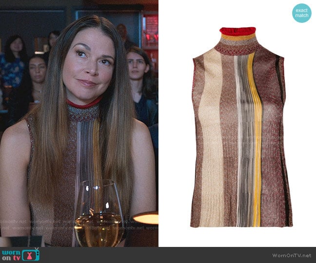 Striped Print Knit Top by Missoni worn by Liza Miller (Sutton Foster) on Younger