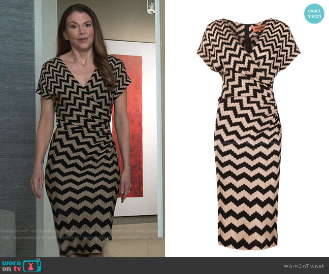 Zig-Zag Embroidered Midi Dress by Missoni worn by Liza Miller (Sutton Foster) on Younger
