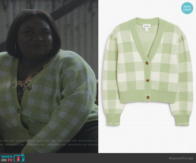 Cropped Knit Cardigan by Monki worn by Genesis Denise Hale on The Chi