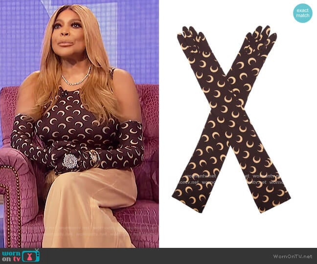 Second Skin Long Gloves by Marine Serre worn by Wendy Williams on The Wendy Williams Show