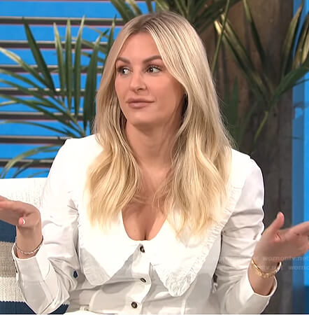 Morgan’s ruffle trimmed collar blouse on E! News Daily Pop