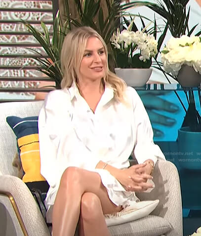 Morgan’s white shirtdress on E! News Daily Pop