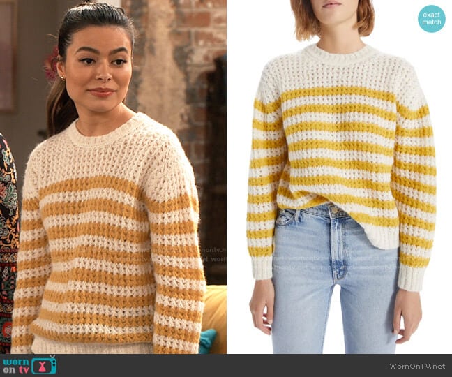 Mother The Jumper Stripe Alpaca Blend Sweater worn by Carly Shay (Miranda Cosgrove) on iCarly