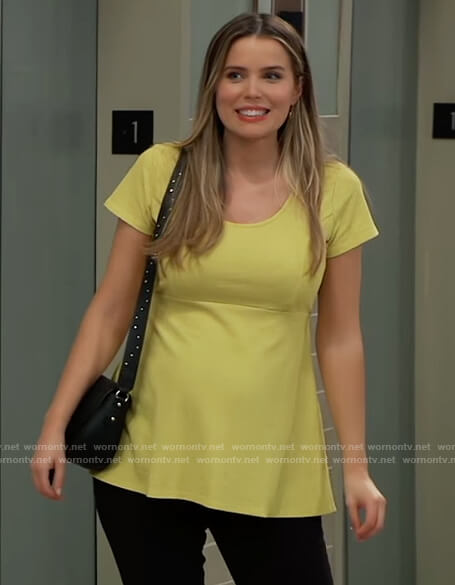 Sasha's yellow peplum top on General Hospital