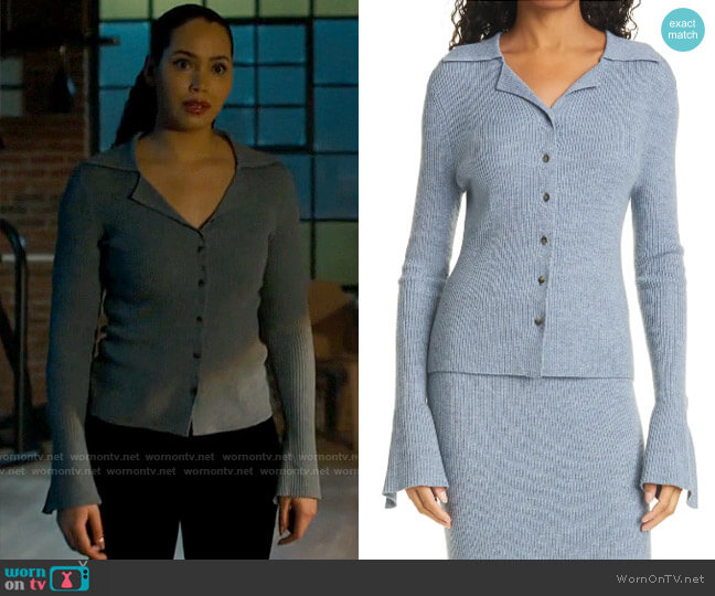 Nanushka Sid Cardigan worn by Macy Vaughn (Madeleine Mantock) on Charmed