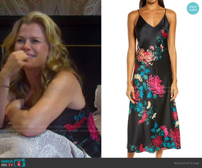 Chrysanthemum Satin Nightgown by Natori worn by Sami Brady (Alison Sweeney) on Days of our Lives