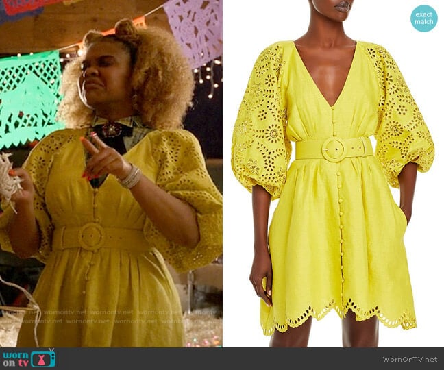 Nicholas Louise Eyelet Dress worn by Kourtney (Dara Renee) on High School Musical The Musical The Series