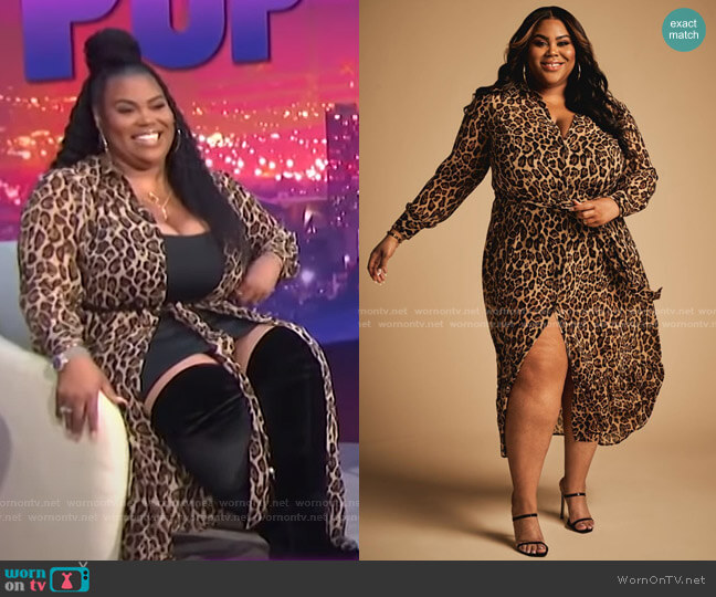 Trendy Plus Size Shirt Dress by Nina Parker worn by Nina Parker on E! News