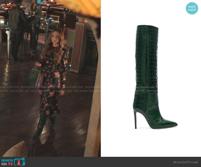 Croco Tall Boot by Paris Texas worn by Fallon Carrington (Elizabeth Gillies) on Dynasty