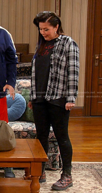 Patty's plaid shirt and boots on Kevin Can F**k Himself