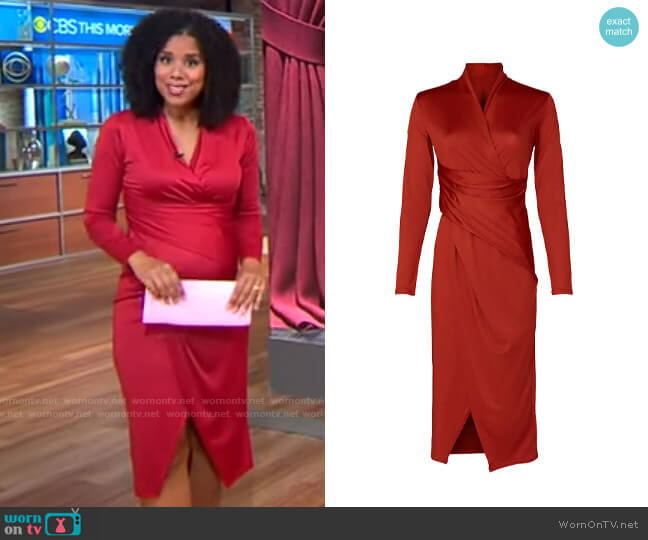 WornOnTV: Adriana Diaz’s red long sleeved wrap dress on CBS This ...