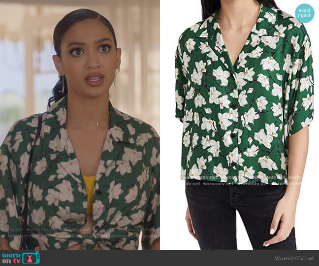 Reed Floral Shirt by Rag & Bone worn by Olivia Baker (Samantha Logan) on All American