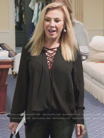 Ramona's black lace-up blouse on The Real Housewives of New York City