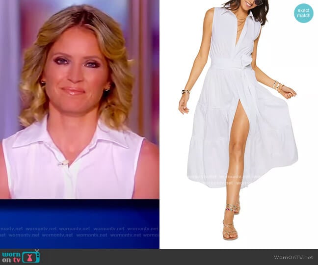 Camila Sleeveless Shirt Dress by Ramy Brook worn by Sara Haines on The View