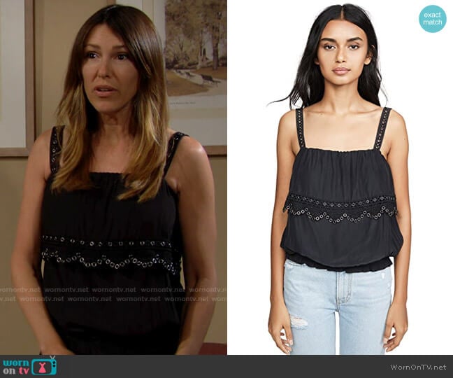 Ramy Brook Eleanor Top worn by Chloe Mitchell (Elizabeth Hendrickson) on The Young and the Restless