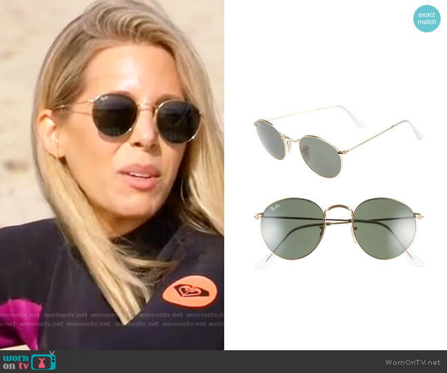 Ray Ban Icons 50mm Round Metal Sunglasses worn by Ashley Wahler  on The Hills New Beginnings