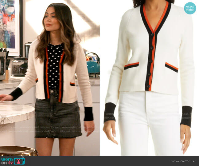 Re/Done 60s Slim Fit Cardigan worn by Carly Shay (Miranda Cosgrove) on iCarly