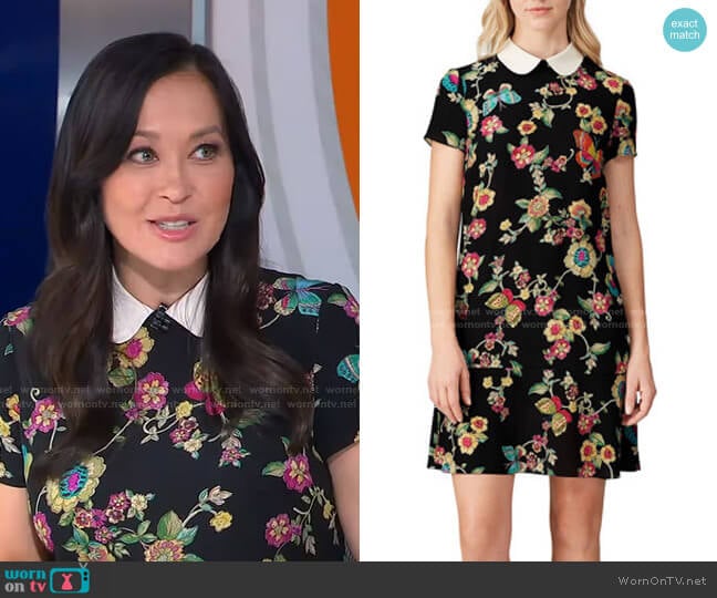 Abito St Flower Butterfly Dress by RED Valentino worn by Eva Pilgrim on Good Morning America