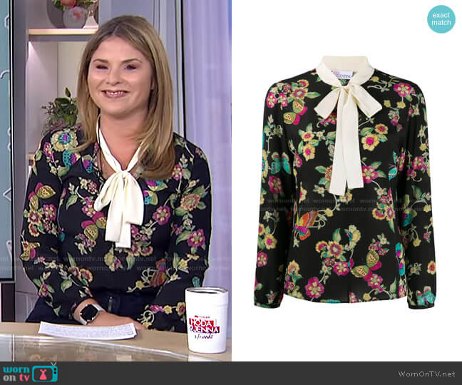 Floral-Print Blouse by RED Valentino worn by Jenna Bush Hager on Today