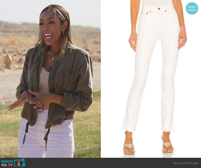 Originals 80s Slim Straight by re/done worn by Tayshia Adams on The Bachelorette