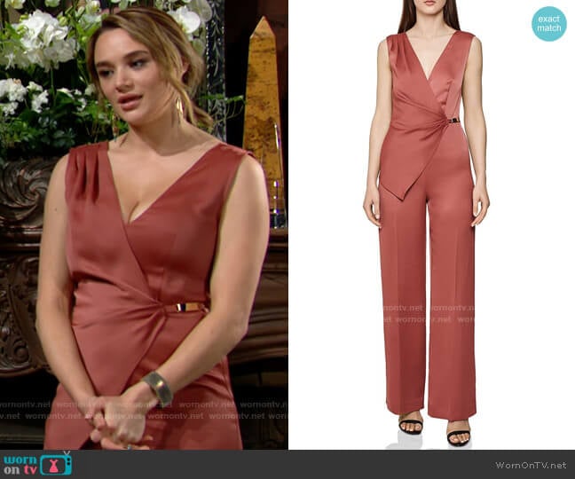 Reiss Vita Asymmetric Jumpsuit worn by Summer Newman (Hunter King) on The Young and the Restless