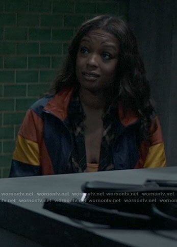 Ryan's colorblock jacket on Batwoman