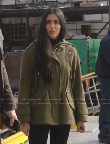 Saanvi's green hooded jacket on Manifest