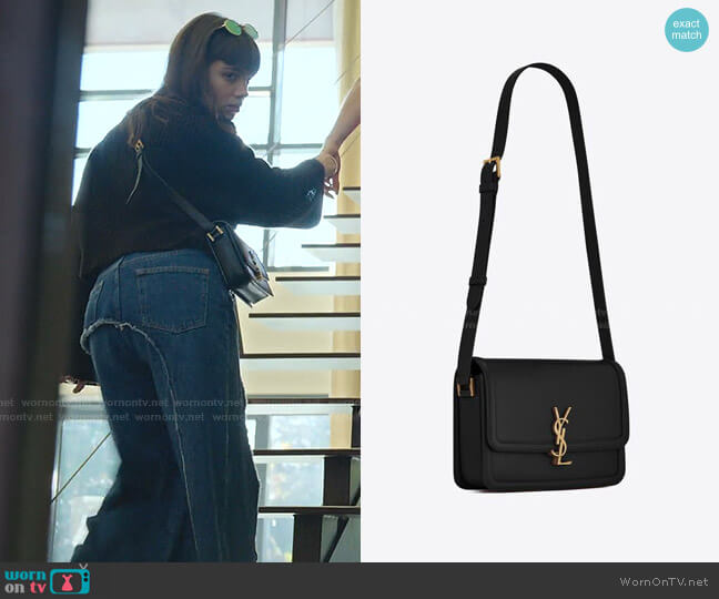 Solferino Small Leather Shoulder Bag by Saint Laurent worn by Mencia Blanco (Martina Cariddi) on Elite