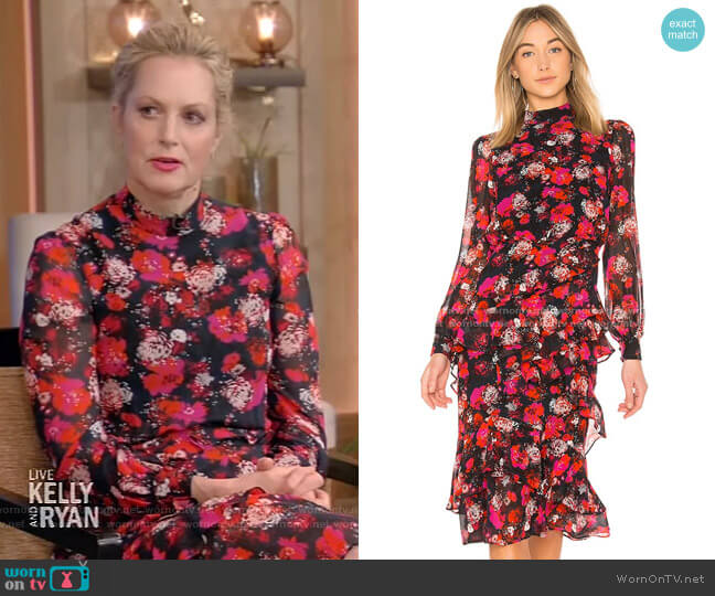WornOnTV: Ali Wentworth’s black floral mock neck dress on Live with