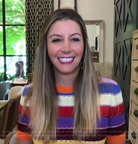 Sara Blakely's multicolor striped knit top on Today