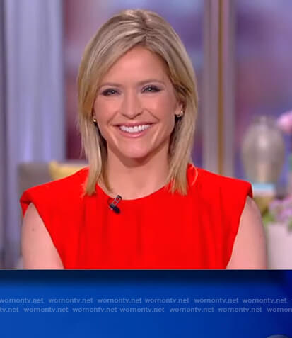 Sara’s red sleeveless top on The View